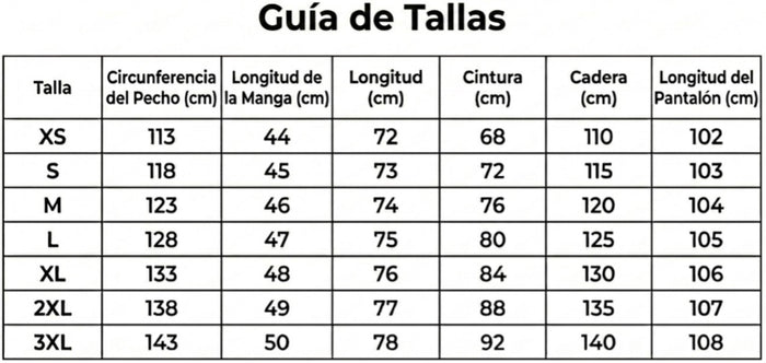 Guía de tallas