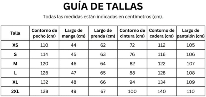 Guía de tallas