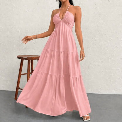 Vestido Marielle™ con Cuello Halter y Lazo Delicado