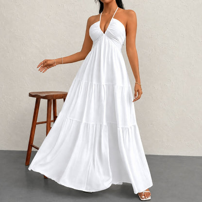 Vestido Marielle™ con Cuello Halter y Lazo Delicado