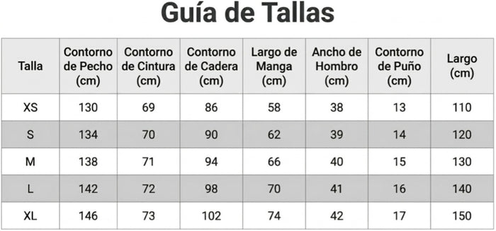 Guía de tallas