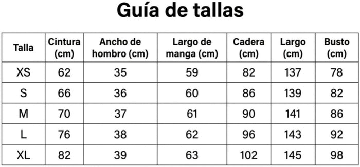 Guía de tallas