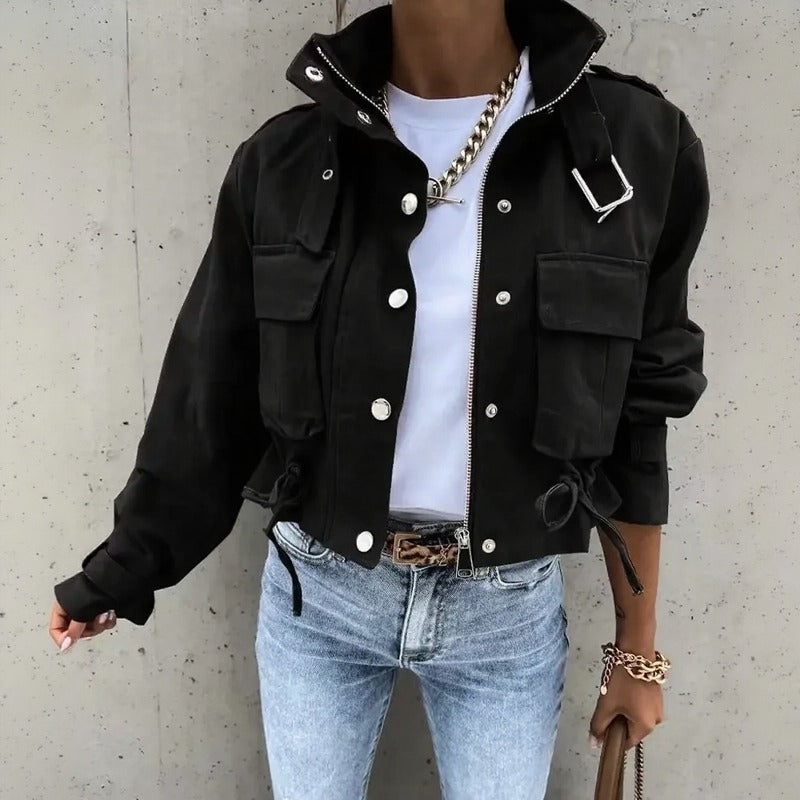 Chaqueta Valkyra™ Cropped Con Diseño Utility Contemporáneo