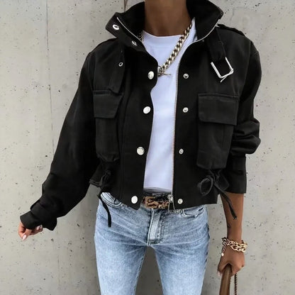 Chaqueta Valkyra™ Cropped Con Diseño Utility Contemporáneo