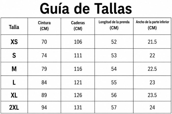 Guía de tallas