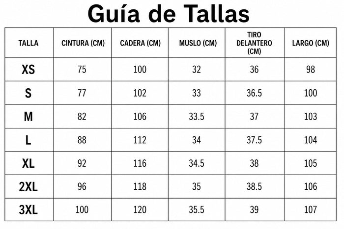 Guía de tallas