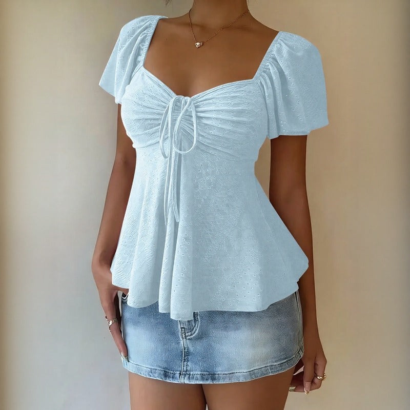 Blusa Fiorelle™ Con Fruncido Delicado y Caída Ligera