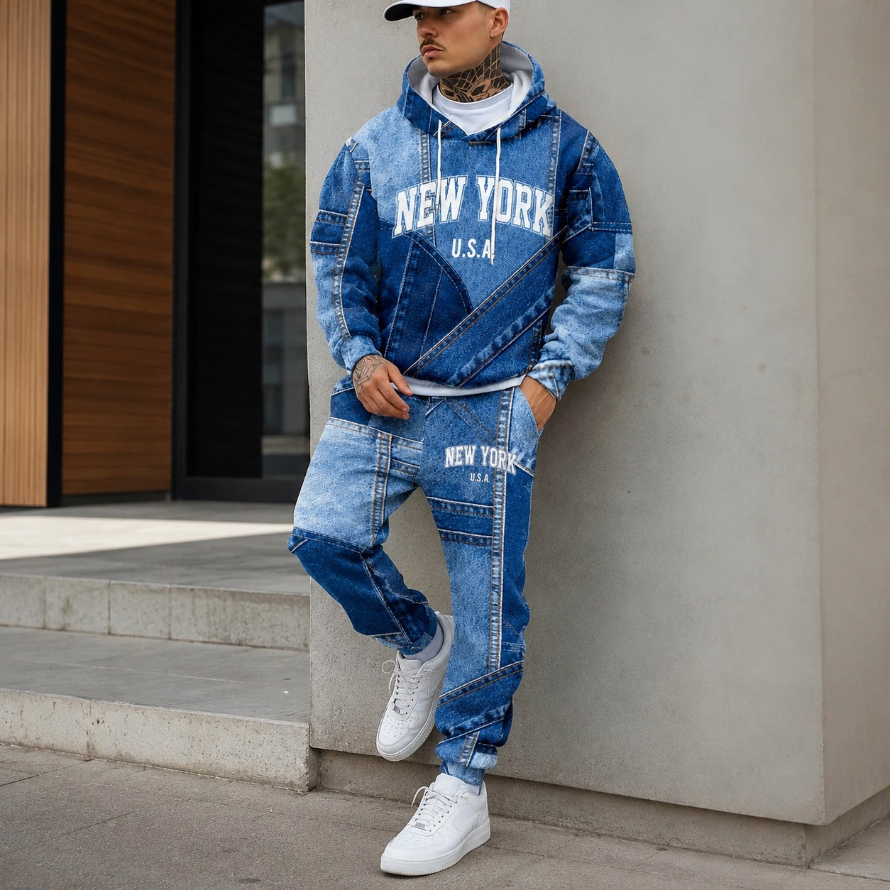 Conjunto Avelon™ en Sudadera con Efecto Denim