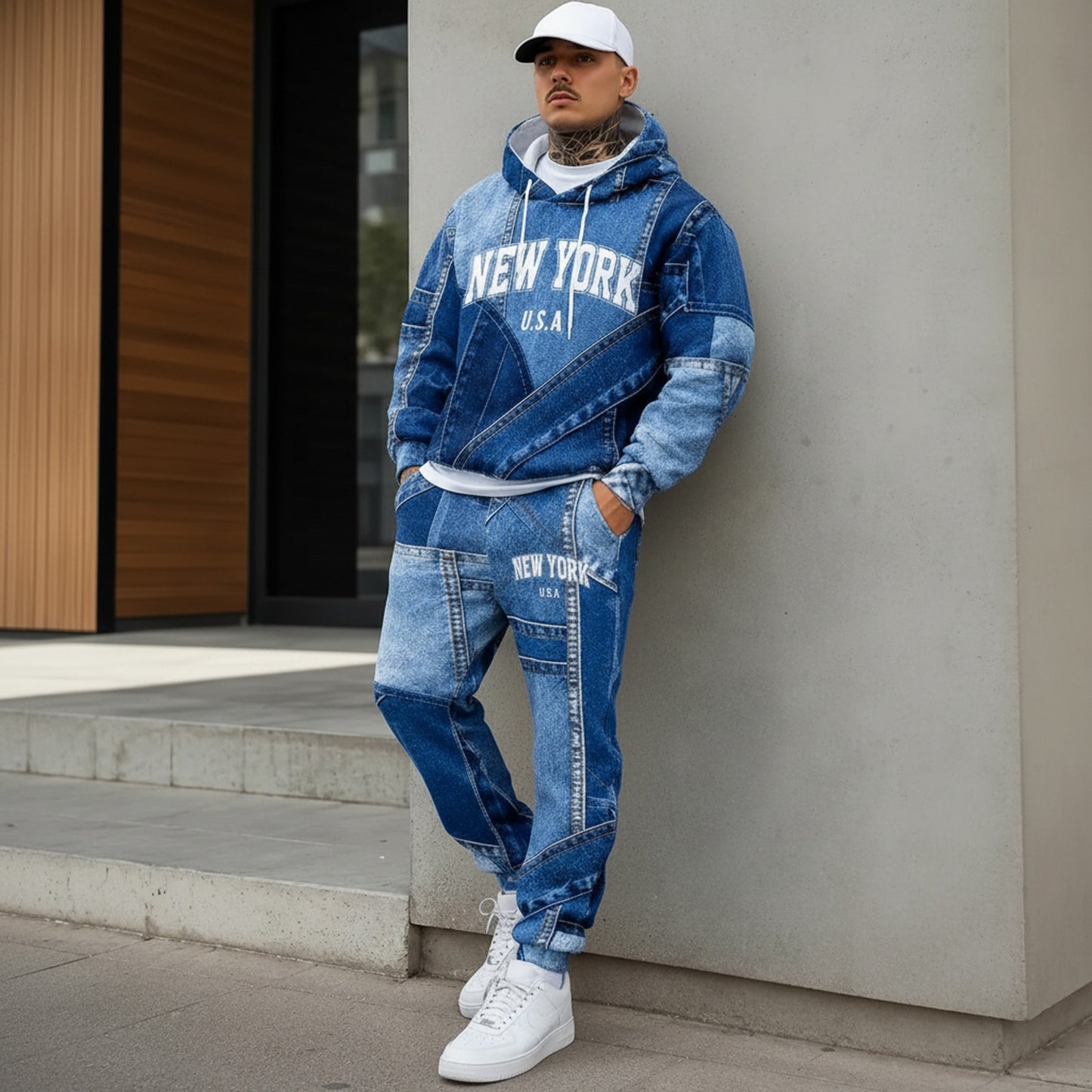 Conjunto Avelon™ en Sudadera con Efecto Denim