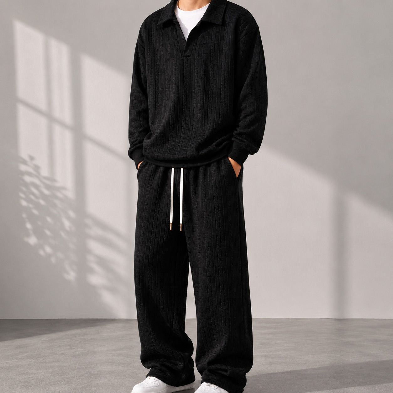 Conjunto Masculino Valdren™ De 2 Piezas En Punto Texturizado