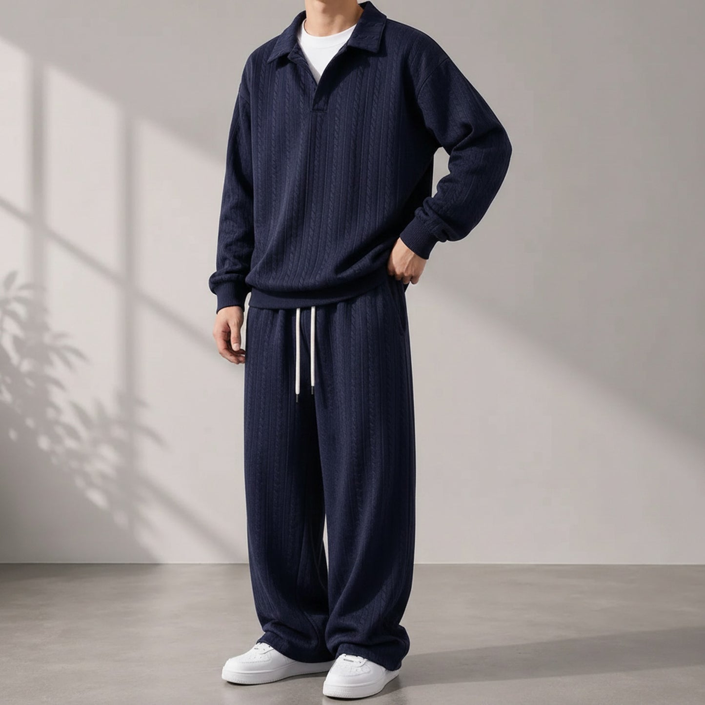 Conjunto Masculino Valdren™ De 2 Piezas En Punto Texturizado