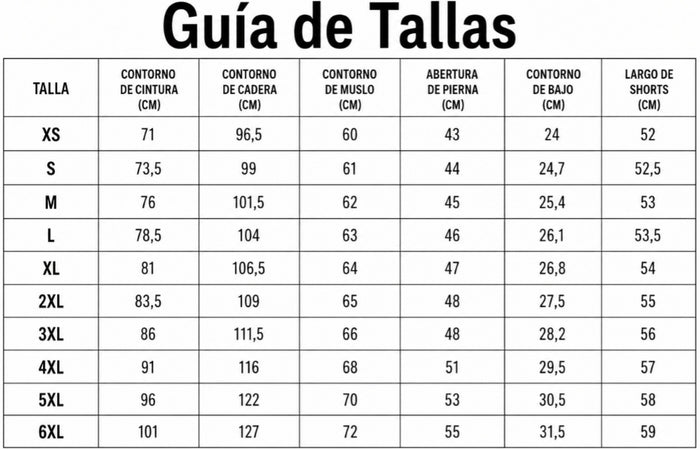 Guía de tallas