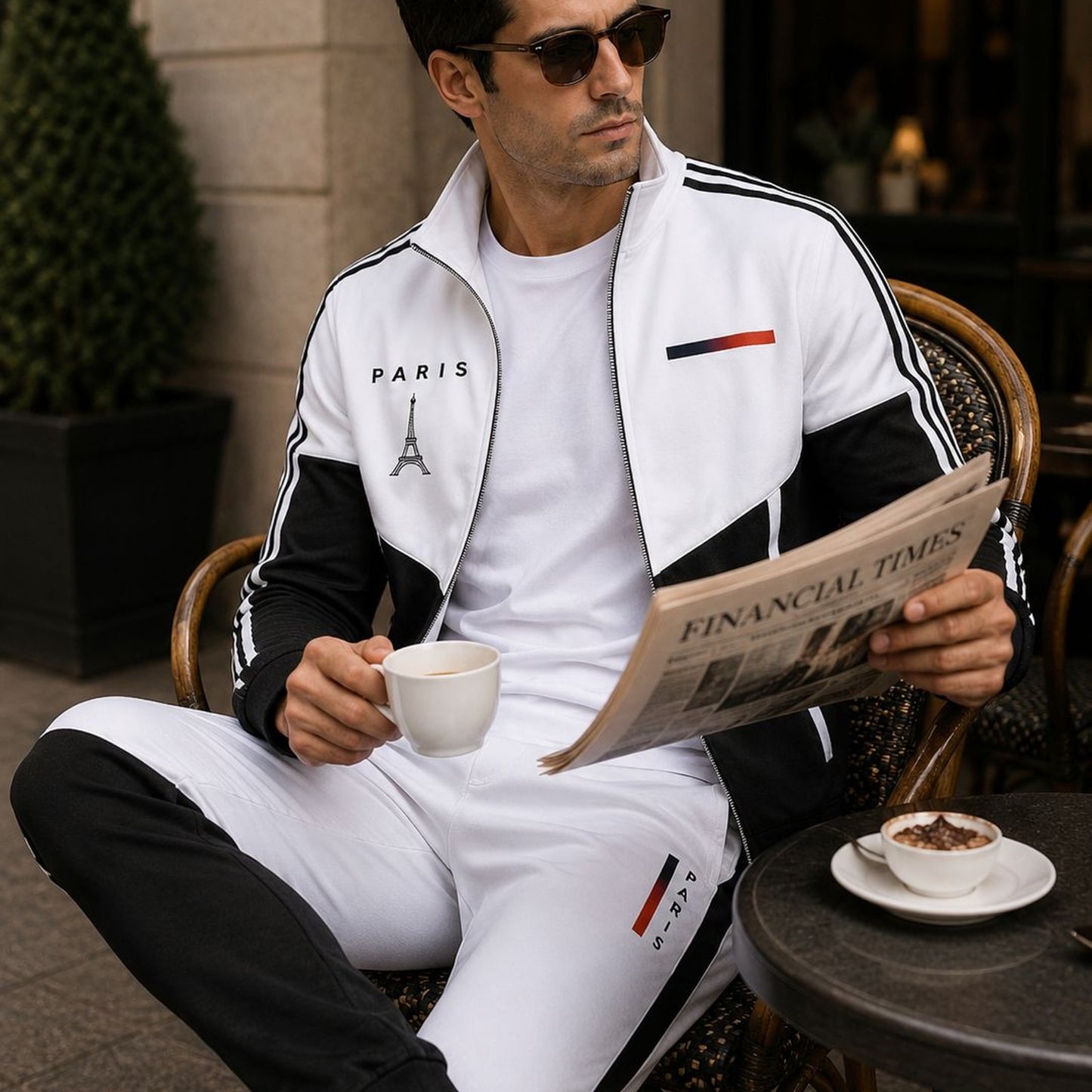 Conjunto Cassian Paris™ con Chaqueta de Cuello Alto y Pantalón Jogger