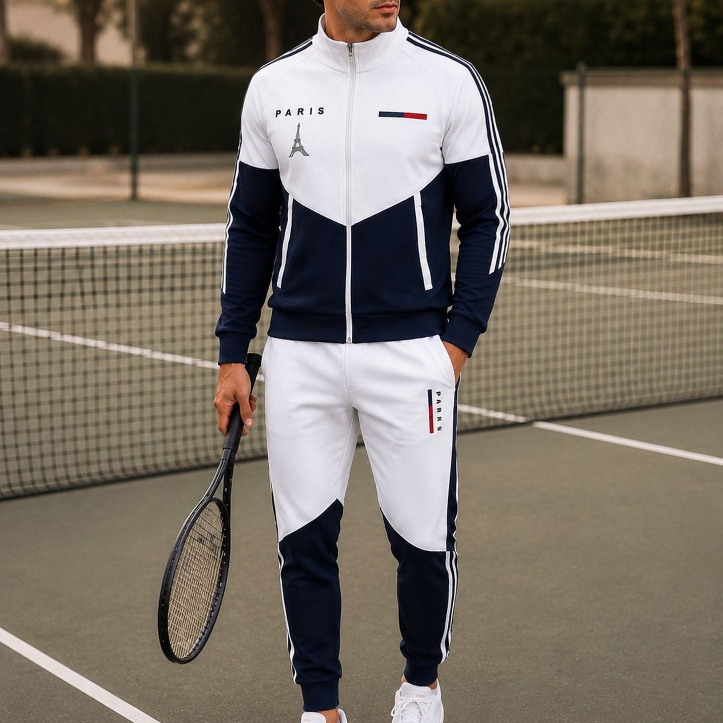 Conjunto Cassian Paris™ con Chaqueta de Cuello Alto y Pantalón Jogger