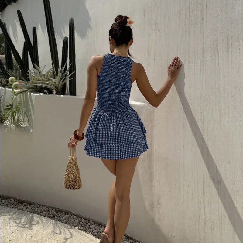 Vestido Bellamy™ Con Cuerpo Fruncido De Nido De Abeja Y Falda En Capas