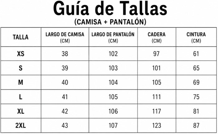 Guía de tallas