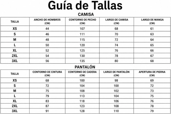 Guía de tallas