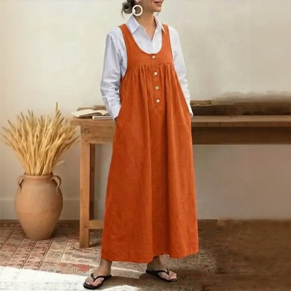 Vestido Meadow™ Estilo Pichi Con Botones Frontales Minimalistas