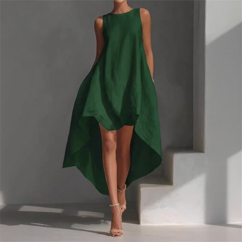 Vestido Solennie™ Con Bajo Alargado y Diseño Minimalista