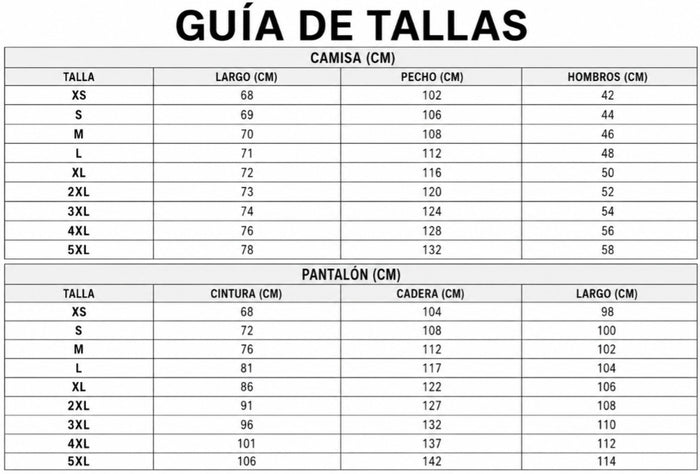Guía de tallas