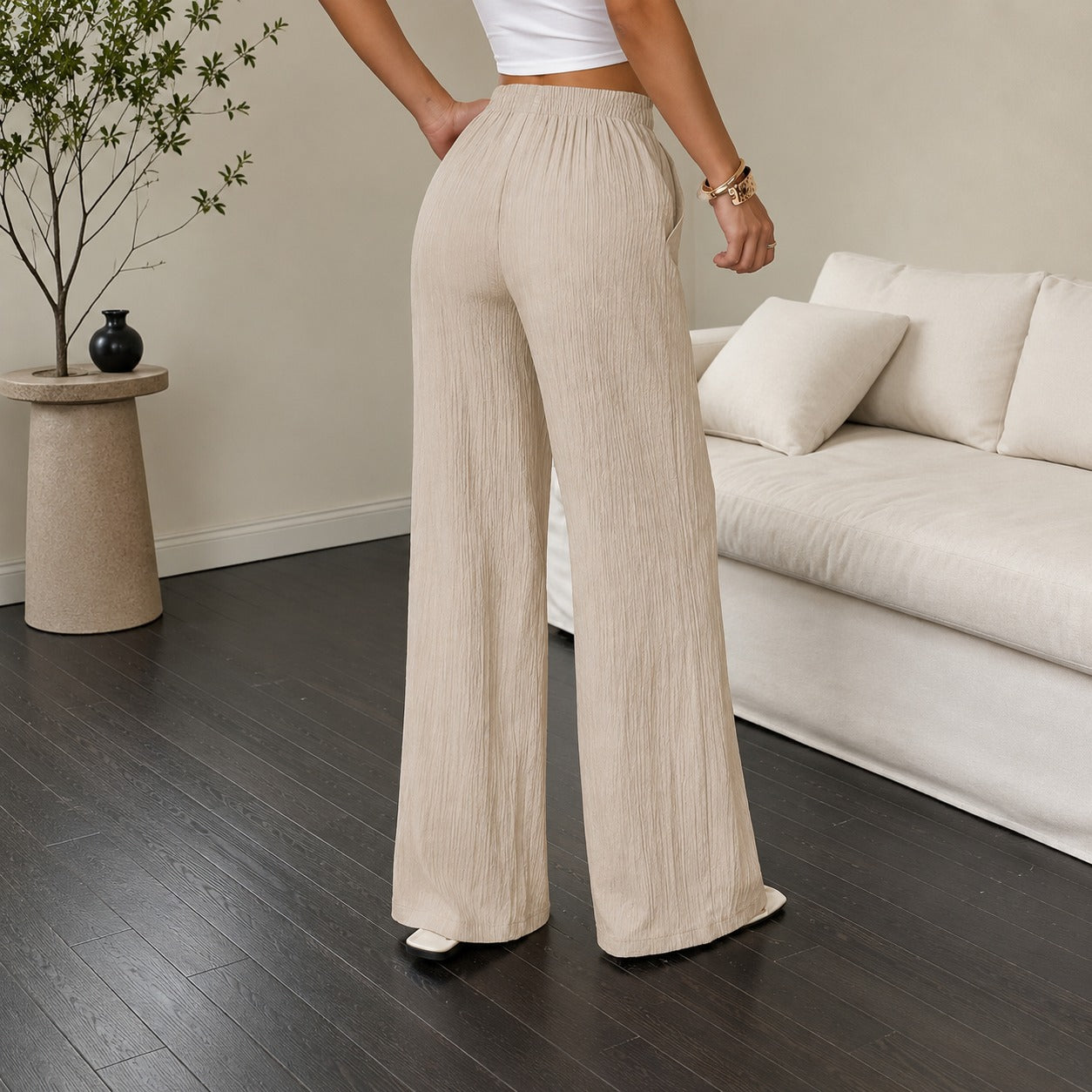 Pantalón Marelle™ Con Cordón Ajustable Y Corte Palazzo
