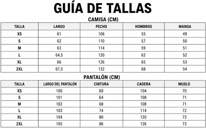Guía de tallas