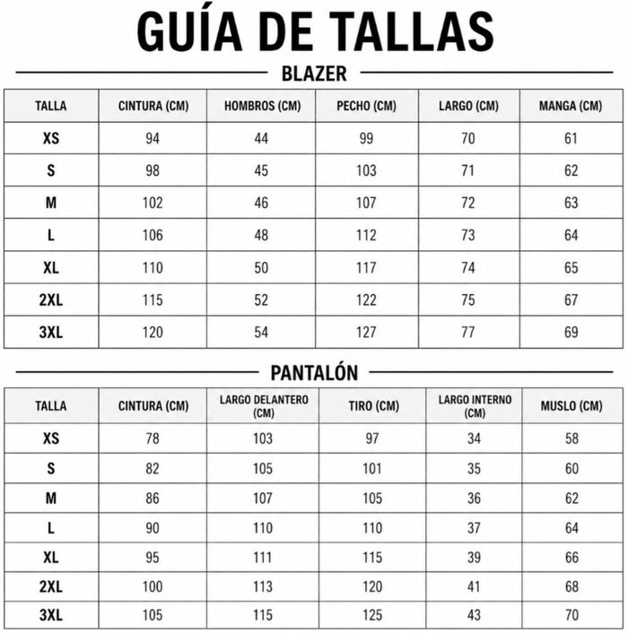 Guía de tallas