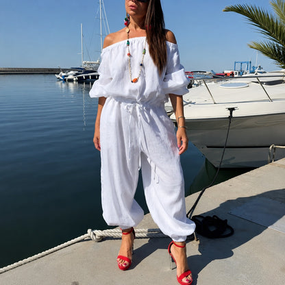 Mono Bellamare™ Con Escote Hombros Descubiertos Y Cintura Ajustable