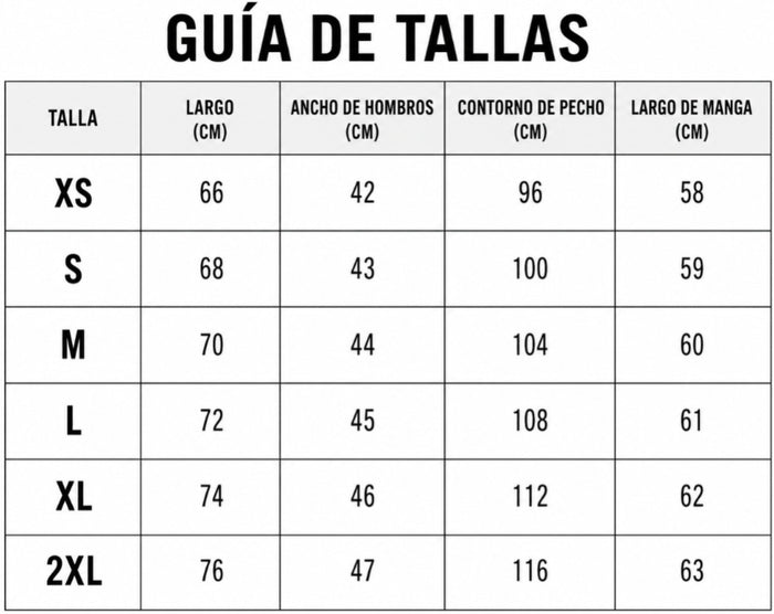 Guía de tallas