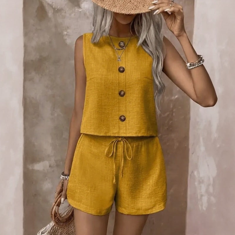 Conjunto Celestina™ De Lino y Algodón Con Diseño Minimalista