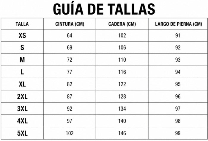 Guía de tallas