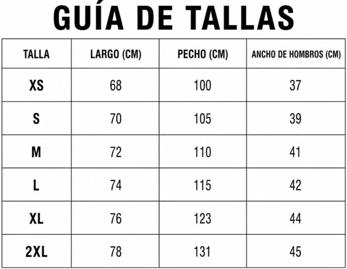 Guía de tallas