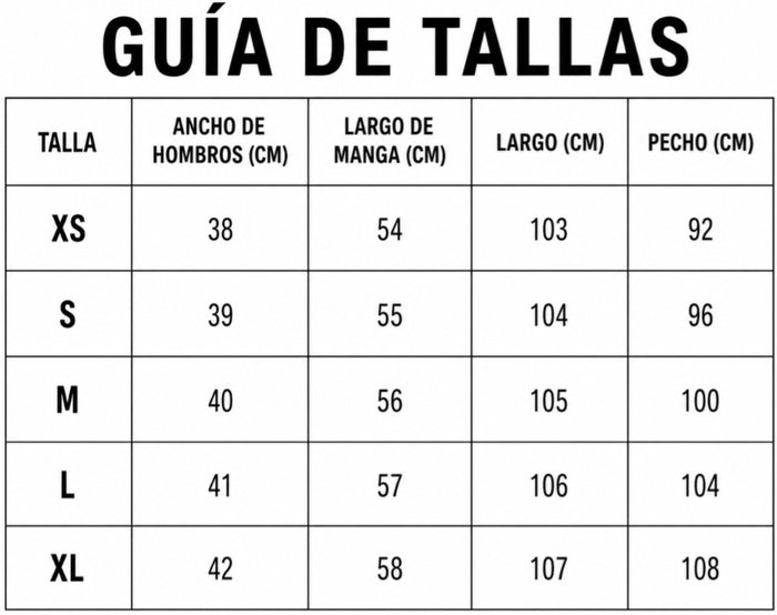 Guía de tallas