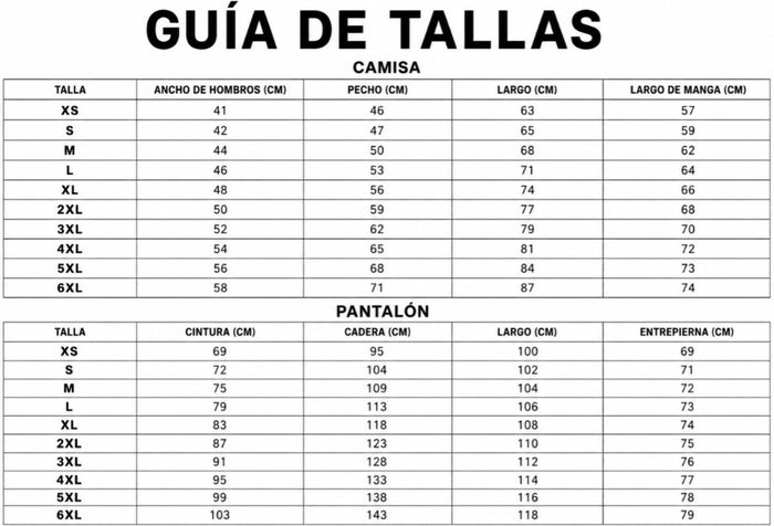 Guía de tallas