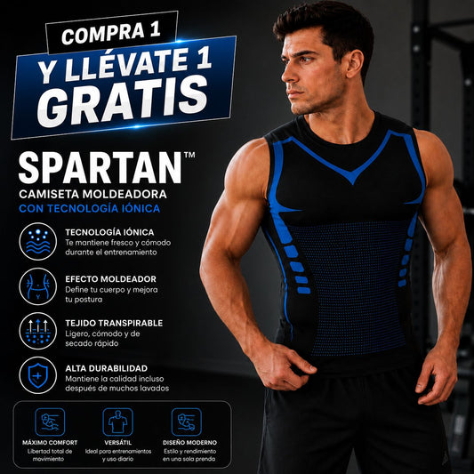 Camiseta de Tirantes Moldeadora Spartan™ de Tejido Transpirable con Tecnología Iónica