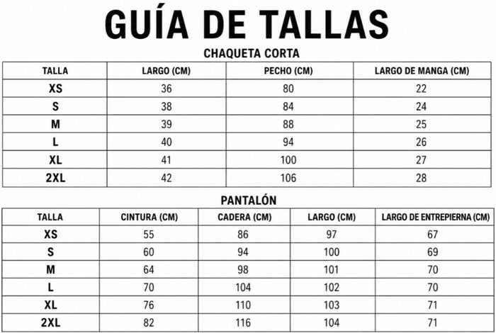 Guía de tallas