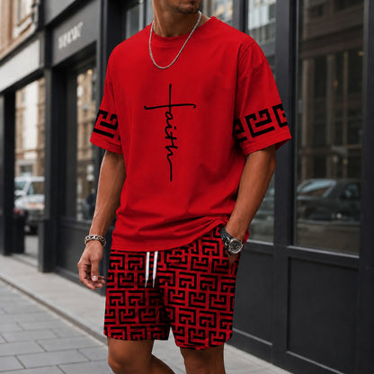 Conjunto Lucento™ con Camiseta Oversize y Shorts con Estampado Geométrico / Un estilo urbano con personalidad propia.