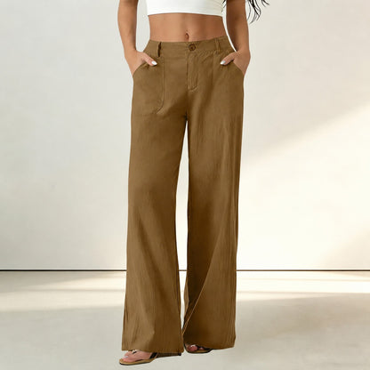 Pantalón Sorena™ de Talle Alto con Bolsillos Amplios y Corte Recto / Comodidad que mantiene un estilo impecable