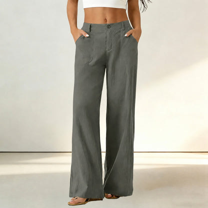 Pantalón Sorena™ de Talle Alto con Bolsillos Amplios y Corte Recto / Comodidad que mantiene un estilo impecable