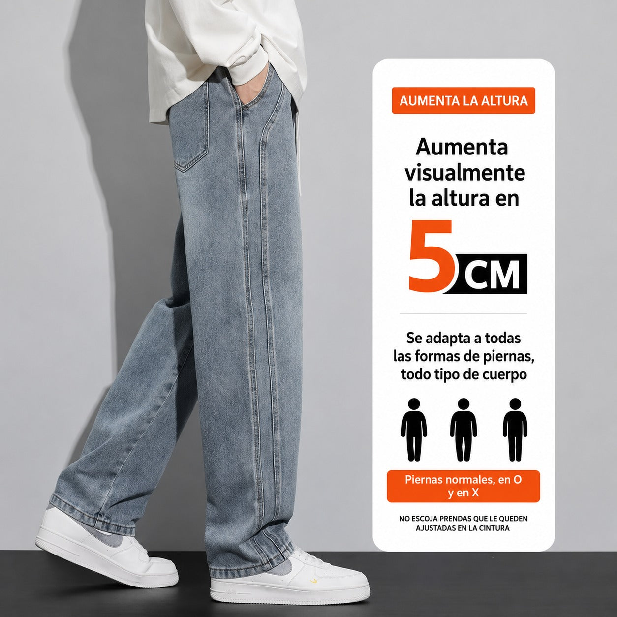 Vaquero Rivano™ con Cintura Elástica, Cordón Ajustable y Corte Amplio.