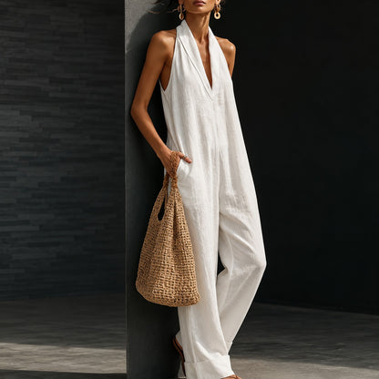 Mono Aveline™ con Escote Halter, Caída Fluida y Corte Amplio