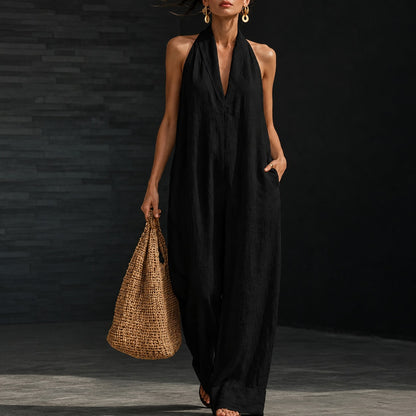 Mono Aveline™ con Escote Halter, Caída Fluida y Corte Amplio