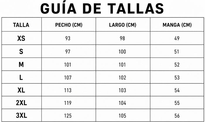 Guía de tallas