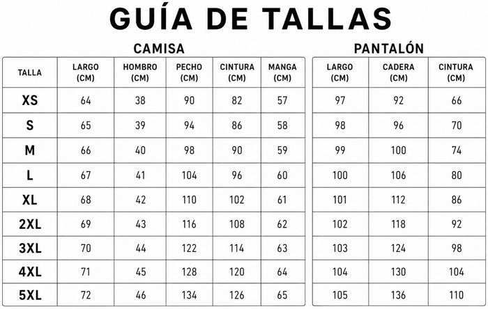 Guía de tallas