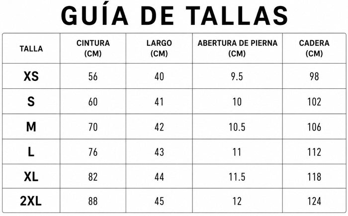 Guía de tallas