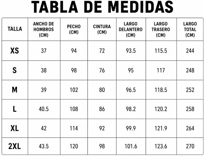 Guía de tallas