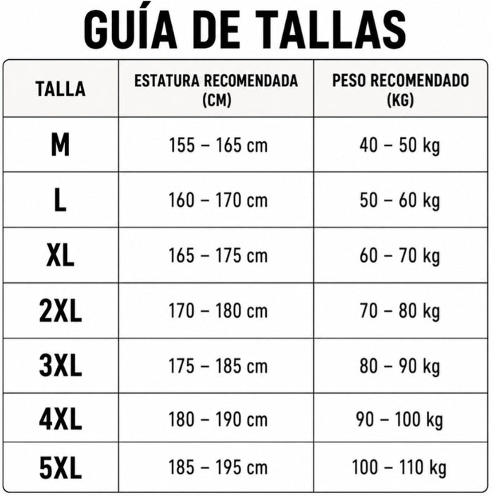 Guía de tallas