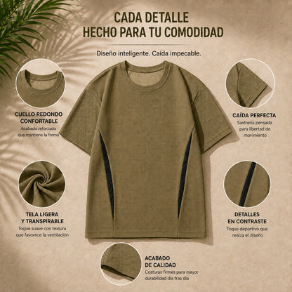 Conjunto Corven™ con Camiseta de Manga Corta y Bermuda con Cintura Ajustable