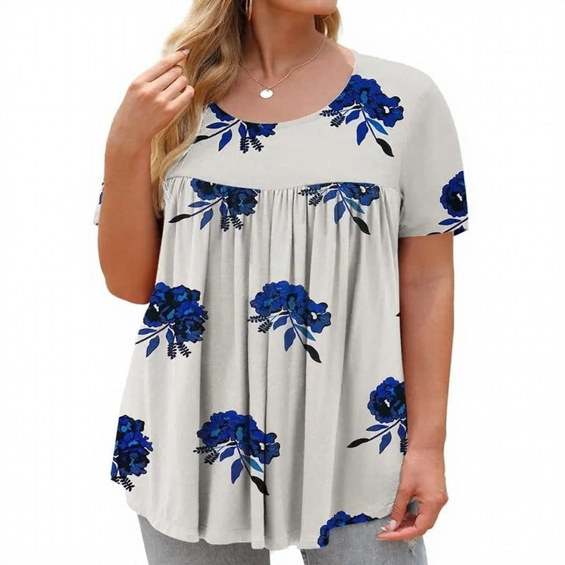 Blusa Lirena™ con Estampados Encantadores y Corte Fruncido