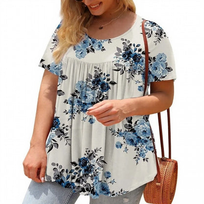 Blusa Lirena™ con Estampados Encantadores y Corte Fruncido